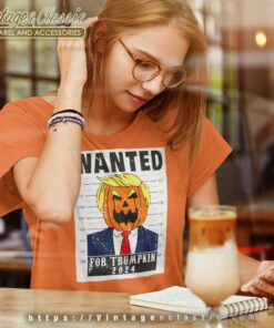 Wanted Trumpkin President Halloween Women TShirt