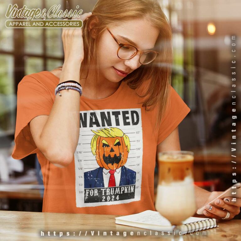 Wanted Trumpkin President Halloween Women TShirt Wanted Trumpkin President Halloween Women TShirt