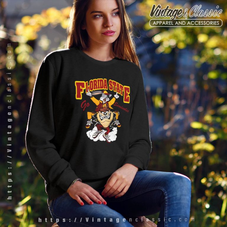 Warner Bros 1994 Warner Bros Tasmanian And Bug Bunny Florida State Sweatshirt Warner Bros 1994 Warner Bros Tasmanian And Bug Bunny Florida State Sweatshirt