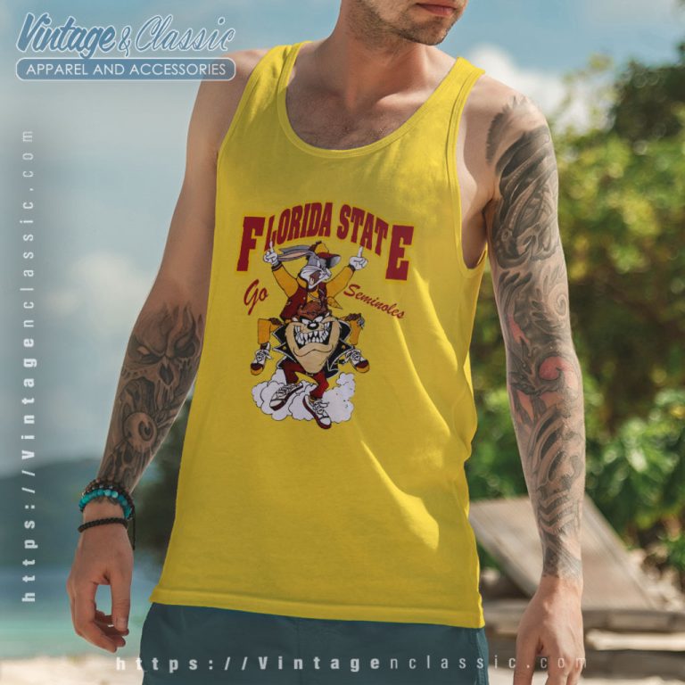 Warner Bros 1994 Warner Bros Tasmanian And Bug Bunny Florida State Tank Top Racerback Warner Bros 1994 Warner Bros Tasmanian And Bug Bunny Florida State Tank Top Racerback