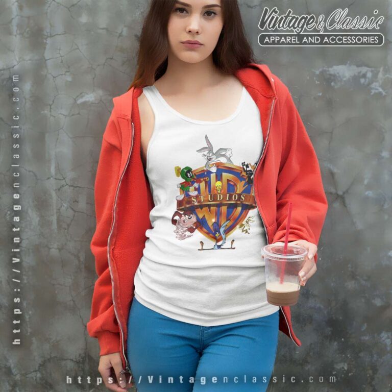 Warner Bros Looney Tunes Cartoon Logo Tank Top Racerback Warner Bros Looney Tunes Cartoon Logo Tank Top Racerback