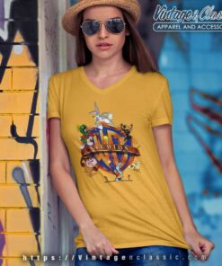 Warner Bros Looney Tunes Cartoon Logo V Neck TShirt