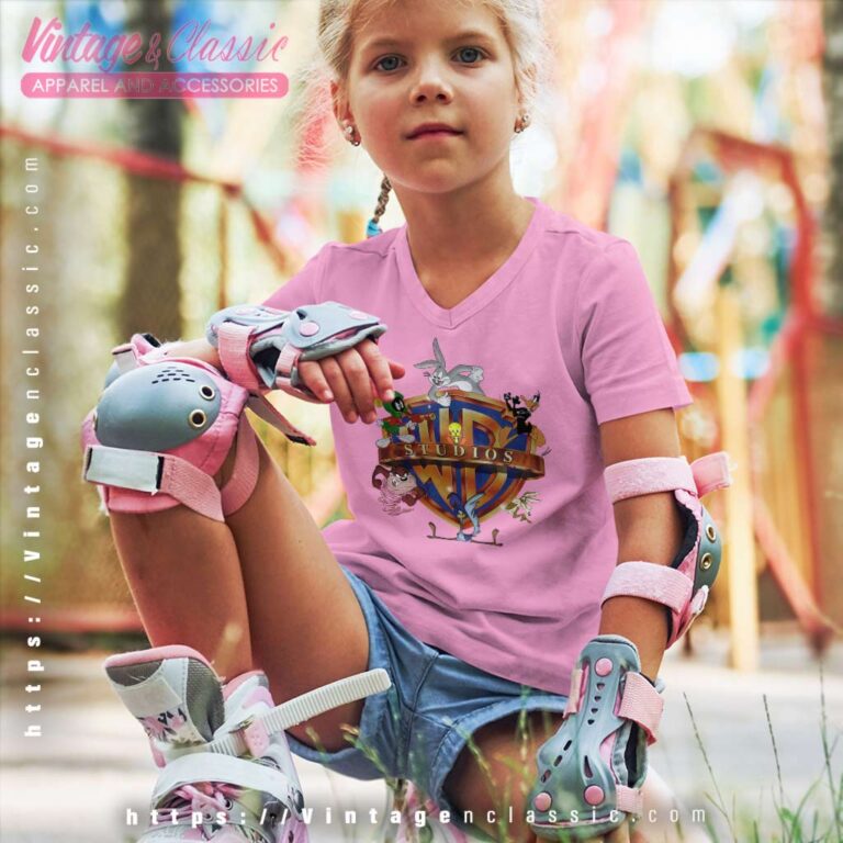 Warner Bros Looney Tunes Cartoon Logo Youth VNeck Warner Bros Looney Tunes Cartoon Logo Youth VNeck