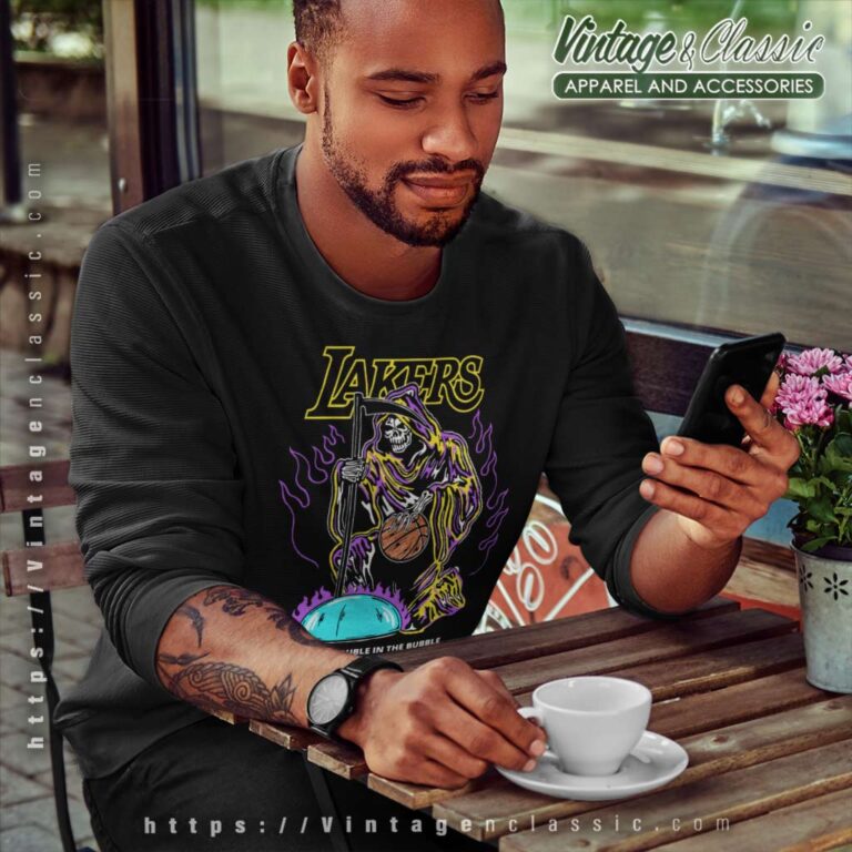 Warren Lotas Lakers Trouble In The Bubble Sweatshirt Warren Lotas Lakers Trouble In The Bubble Sweatshirt