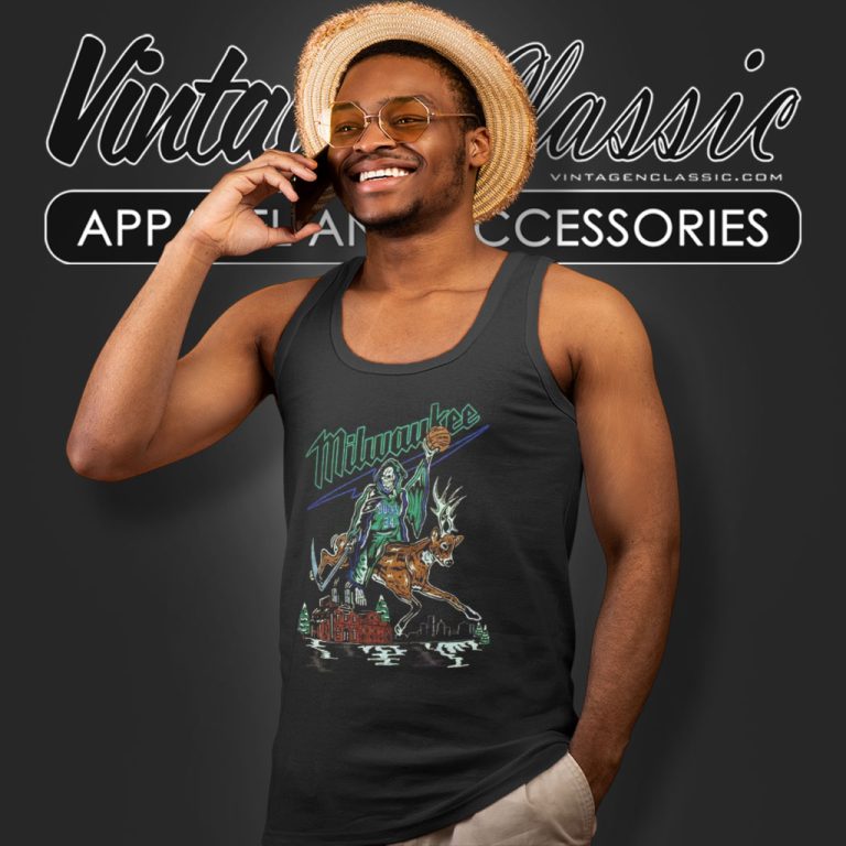 Warren Lotas Milwaukee Bucks Reaper Deer Tank Top Racerback Warren Lotas Milwaukee Bucks Reaper Deer Tank Top Racerback