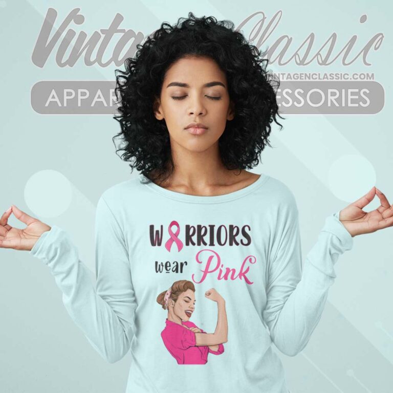 Warriors Wear Pink Breast Cancer Awareness Long Sleeve Tee Warriors Wear Pink Breast Cancer Awareness Long Sleeve Tee