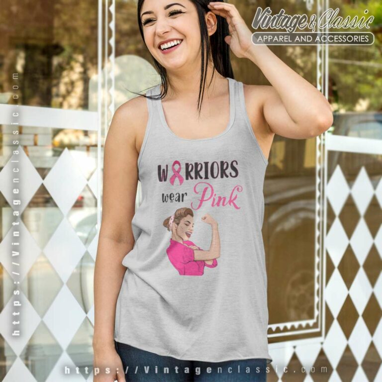 Warriors Wear Pink Breast Cancer Awareness Tank Top Racerback Warriors Wear Pink Breast Cancer Awareness Tank Top Racerback