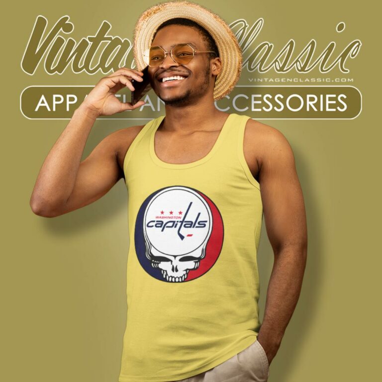 Washington Capitals Grateful Dead Steal Your Face Tank Top Racerback Washington Capitals Grateful Dead Steal Your Face Tank Top Racerback