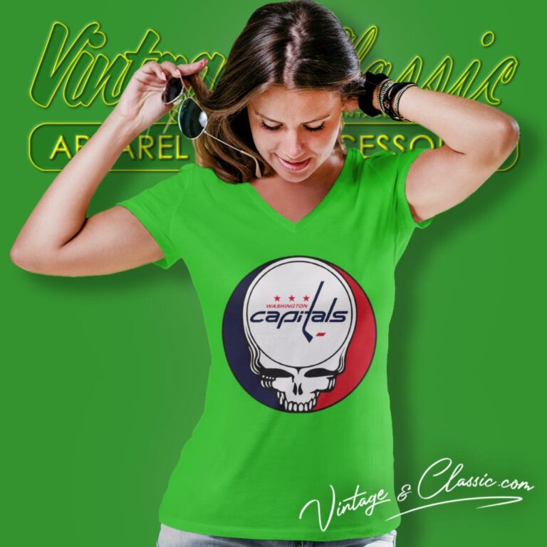 Washington Capitals Grateful Dead Steal Your Face V Neck TShirt Washington Capitals Grateful Dead Steal Your Face V Neck TShirt