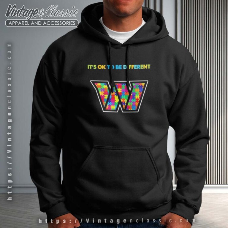 Washington Commanders Autism Its Ok To Te Different Hoodie Washington Commanders Autism Its Ok To Te Different Hoodie