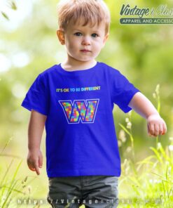 Washington Commanders Autism Its Ok To Te Different Tshirt Kid