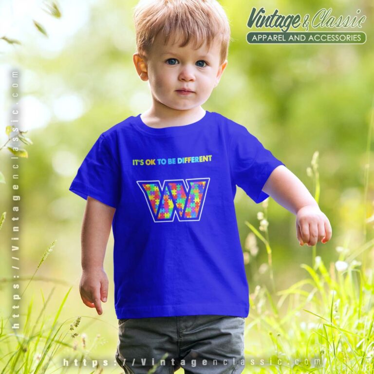 Washington Commanders Autism Its Ok To Te Different Tshirt Kid Washington Commanders Autism Its Ok To Te Different Tshirt Kid