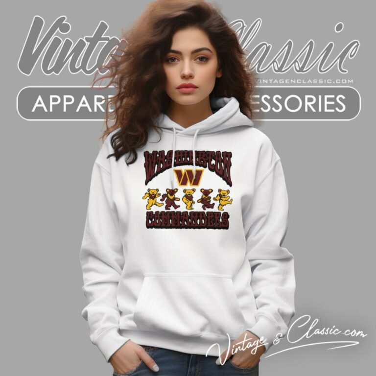Washington Commanders Grateful Dead Dancing Bears Hoodie Washington Commanders Grateful Dead Dancing Bears Hoodie