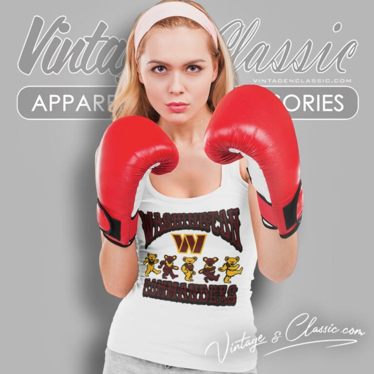 Washington Commanders Grateful Dead Dancing Bears Tank Top Racerback Washington Commanders Grateful Dead Dancing Bears Tank Top Racerback