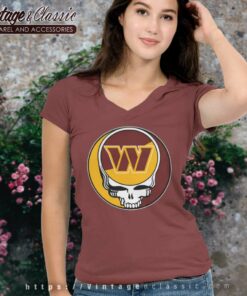 Washington Commanders Grateful Dead Steal Your Face V Neck TShirt