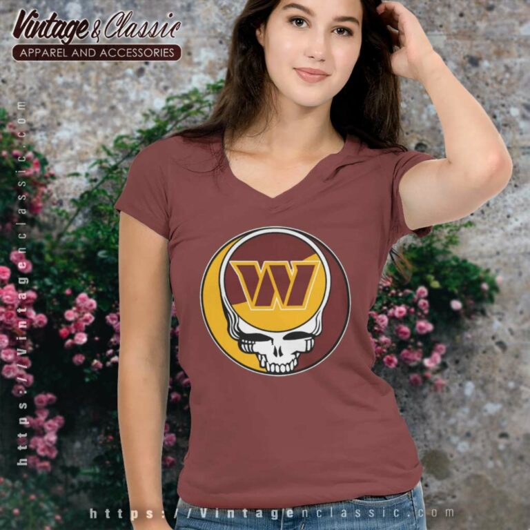 Washington Commanders Grateful Dead Steal Your Face V Neck TShirt Washington Commanders Grateful Dead Steal Your Face V Neck TShirt