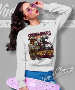 Washington Commanders Horror Movies Characters Halloween Shirt Sweatshirt