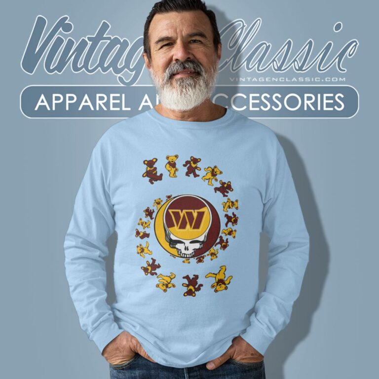 Washington Commanders Nfl Grateful Dancing Bears Long Sleeve Tee 1 Washington Commanders Nfl Grateful Dancing Bears Long Sleeve Tee 1