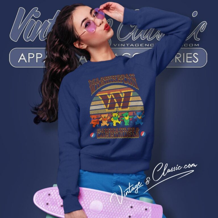 Washington Commanders Nfl Grateful Dancing Bears Retro Sweatshirt Washington Commanders Nfl Grateful Dancing Bears Retro Sweatshirt