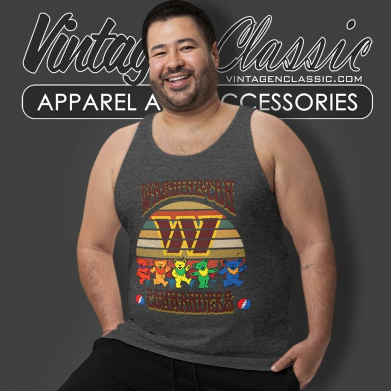 Washington Commanders Nfl Grateful Dancing Bears Retro Tank Top Racerback Washington Commanders Nfl Grateful Dancing Bears Retro Tank Top Racerback