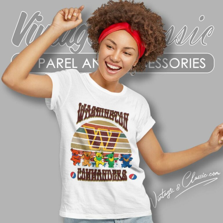 Washington Commanders Nfl Grateful Dancing Bears Retro Women T Shirt Washington Commanders Nfl Grateful Dancing Bears Retro Women T Shirt