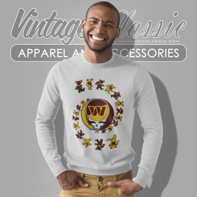 Washington Commanders Nfl Grateful Dancing Bears Sweatshirt 1 Washington Commanders Nfl Grateful Dancing Bears Sweatshirt 1