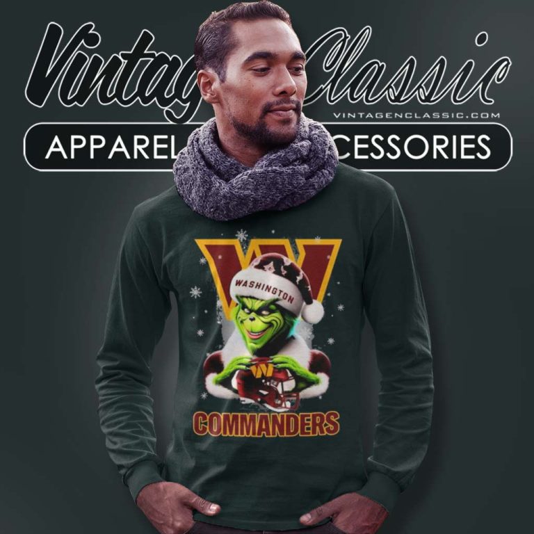Washington Commanders Santa Grinch Christmas Love Long Sleeve Tee Washington Commanders Santa Grinch Christmas Love Long Sleeve Tee