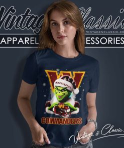 Washington Commanders Santa Grinch Christmas Love Women TShirt