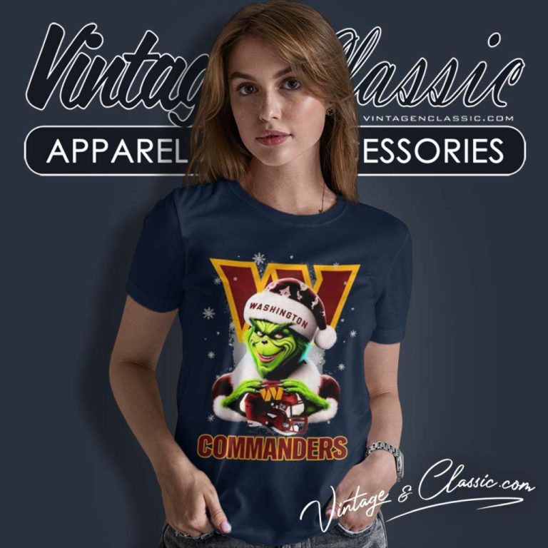 Washington Commanders Santa Grinch Christmas Love Women TShirt Washington Commanders Santa Grinch Christmas Love Women TShirt