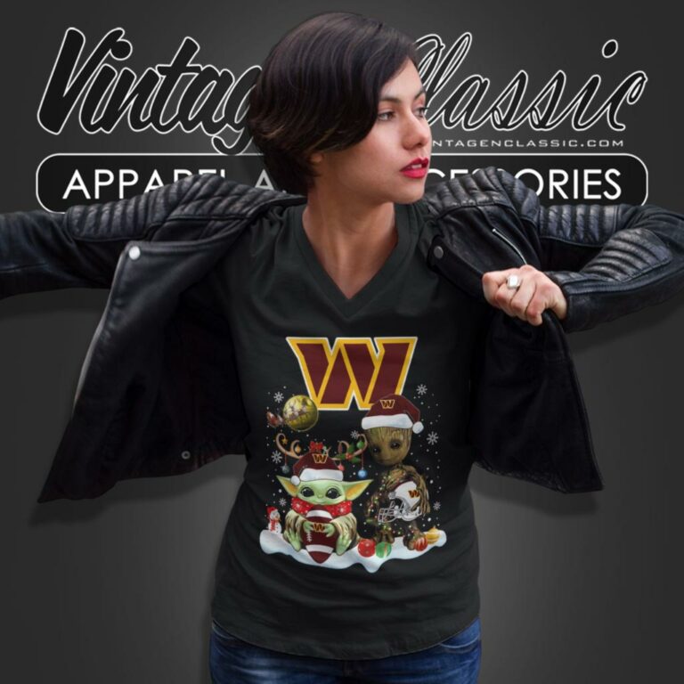Washington Commanders Shirt Baby Yoda And Groot Santa Christmas V Neck TShirt 1 Washington Commanders Shirt Baby Yoda And Groot Santa Christmas V Neck TShirt 1