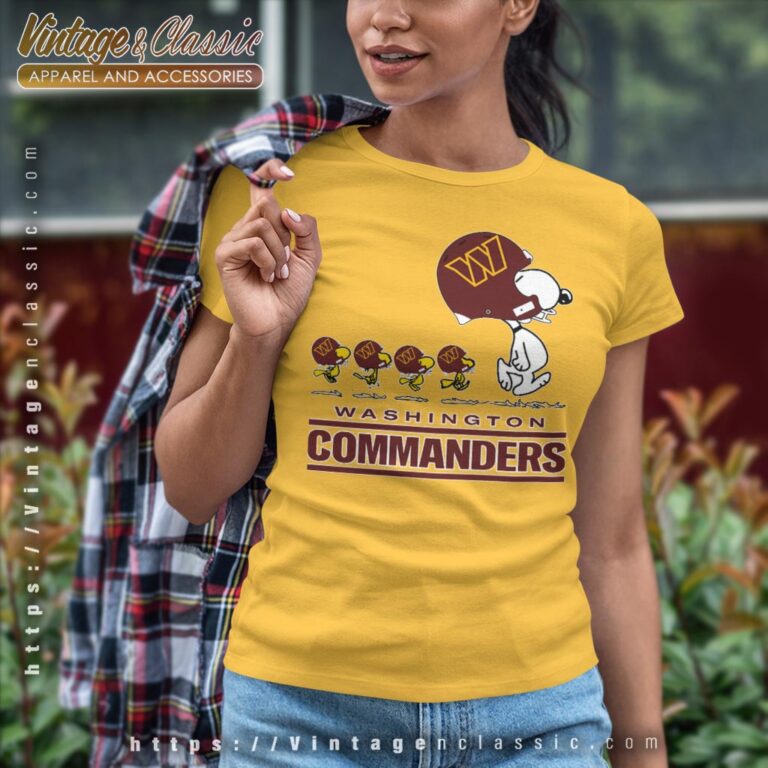 Washington Commanders Snoopy Woodstock Team Walking Women T shirt Washington Commanders Snoopy Woodstock Team Walking Women T shirt
