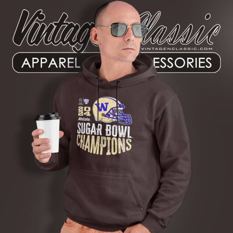 Washington Huskies 2024 Sugar Bowl Champions Helmet Hoodie Washington Huskies 2024 Sugar Bowl Champions Helmet Hoodie
