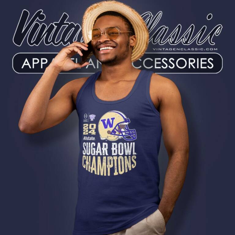 Washington Huskies 2024 Sugar Bowl Champions Helmet Tank Top Racerback Washington Huskies 2024 Sugar Bowl Champions Helmet Tank Top Racerback