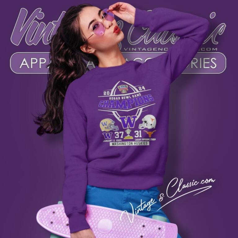 Washington Huskies 37 31 Texas Longhorn 2024 Sugar Bowl Champions Sweatshirt Washington Huskies 37 31 Texas Longhorn 2024 Sugar Bowl Champions Sweatshirt