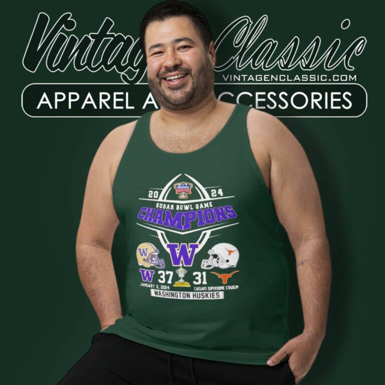 Washington Huskies 37 31 Texas Longhorn 2024 Sugar Bowl Champions Tank Top Racerback Washington Huskies 37 31 Texas Longhorn 2024 Sugar Bowl Champions Tank Top Racerback