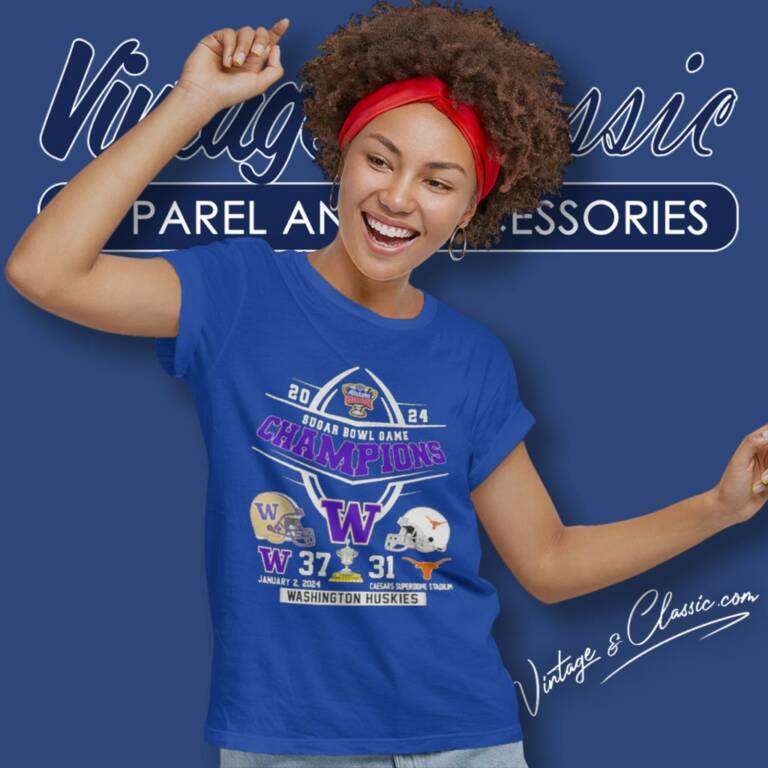 Washington Huskies 37 31 Texas Longhorn 2024 Sugar Bowl Champions Women T Shirt Washington Huskies 37 31 Texas Longhorn 2024 Sugar Bowl Champions Women T Shirt