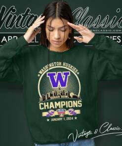 Washington Huskies Champions Sugar Bowl 2024 City Skyline Sweatshirt