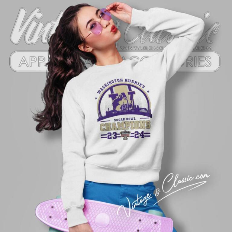 Washington Huskies City Skyline 2023 2024 Sugar Bowl Champions Sweatshirt Washington Huskies City Skyline 2023 2024 Sugar Bowl Champions Sweatshirt