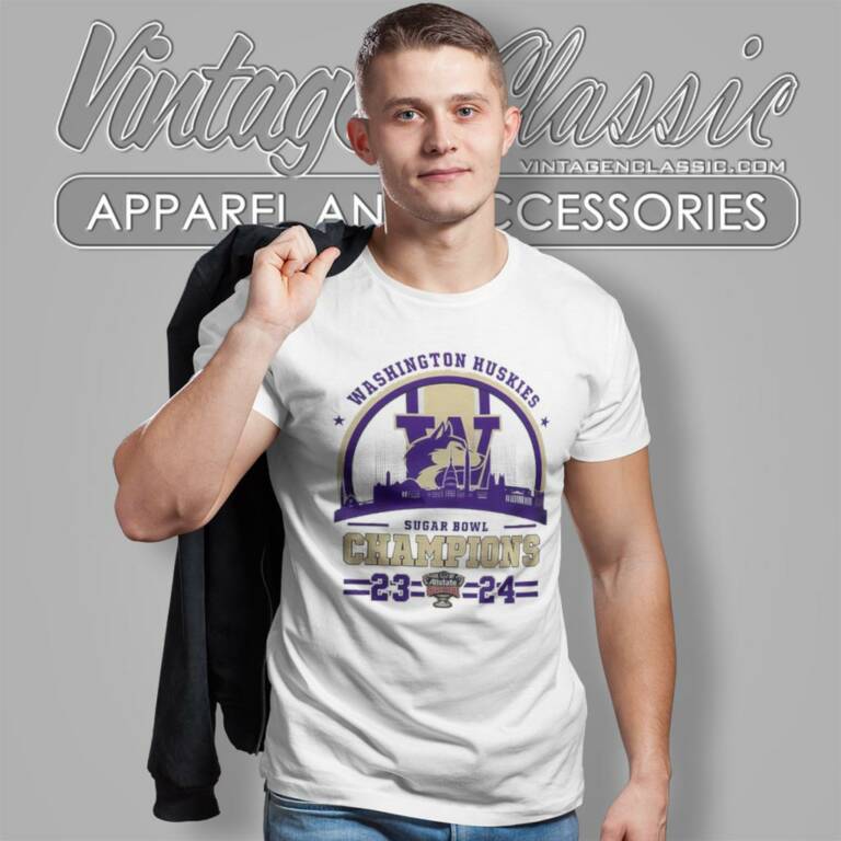Washington Huskies City Skyline 2023 2024 Sugar Bowl Champions T Shirt Washington Huskies City Skyline 2023 2024 Sugar Bowl Champions T Shirt