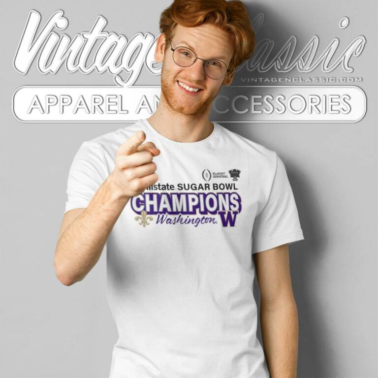 Washington Huskies College Football Playoff 2024 Sugar Bowl Champions T Shirt Washington Huskies College Football Playoff 2024 Sugar Bowl Champions T Shirt