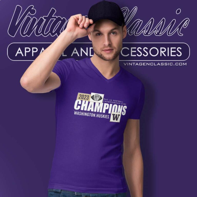 Washington Huskies Pac 12 Championship V Neck TShirt Washington Huskies Pac 12 Championship V Neck TShirt