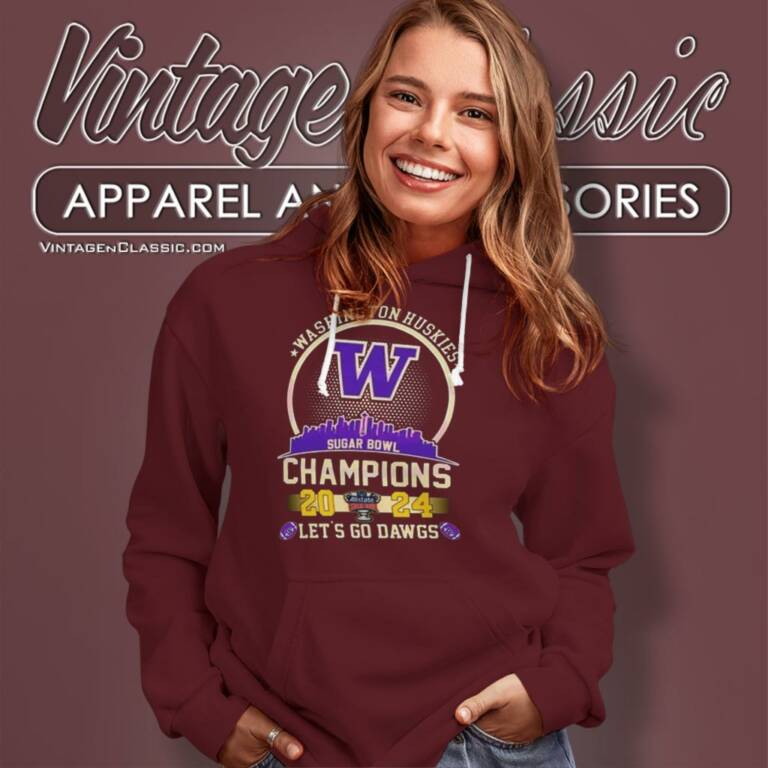 Washington Huskies Skyline 2024 Sugar Bowl Champions Lets Go Dawgs Hoodie Washington Huskies Skyline 2024 Sugar Bowl Champions Lets Go Dawgs Hoodie