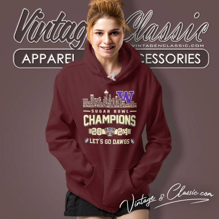 Washington Huskies Skyline Players Name 2024 Sugar Bowl Champions Lets Go Dawgs Hoodie Washington Huskies Skyline Players Name 2024 Sugar Bowl Champions Lets Go Dawgs Hoodie