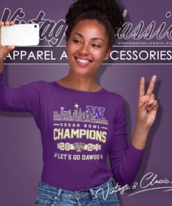 Washington Huskies Skyline Players Name 2024 Sugar Bowl Champions Lets Go Dawgs Long Sleeve Tee