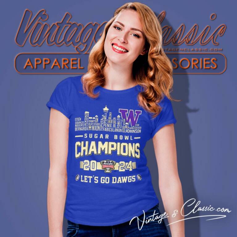 Washington Huskies Skyline Players Name 2024 Sugar Bowl Champions Lets Go Dawgs Women T Shirt Washington Huskies Skyline Players Name 2024 Sugar Bowl Champions Lets Go Dawgs Women T Shirt