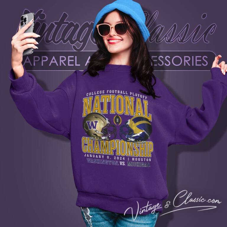 Washington Huskies Vs Michigan Wolverines College Football Playoff National Championship 2024 Sweatshirt Washington Huskies Vs Michigan Wolverines College Football Playoff National Championship 2024 Sweatshirt