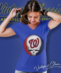 Washington Nationals Grateful Dead Steal Your Face V Neck TShirt