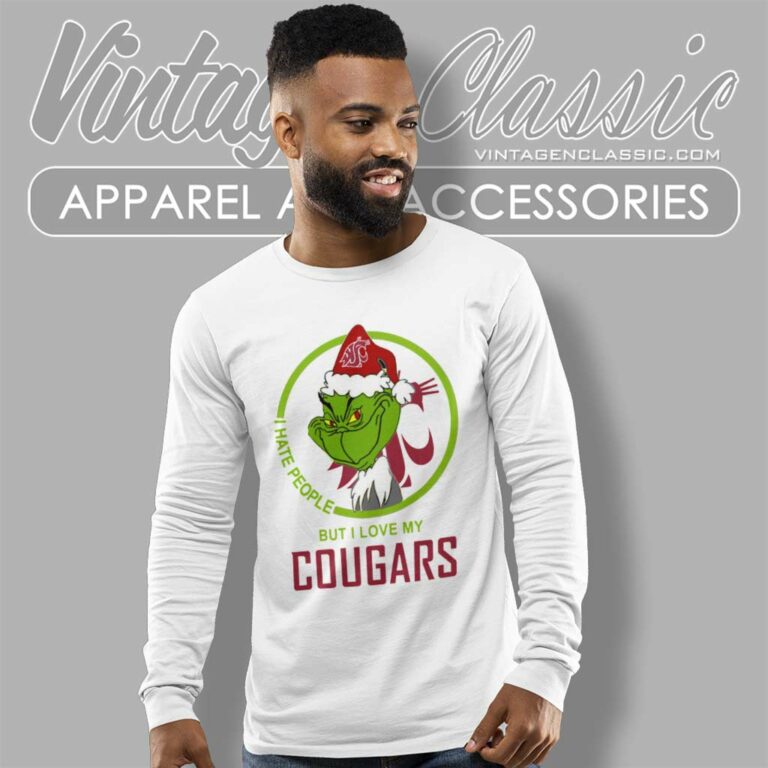 Washington State Cougars Ncaa Christmas Grinch Shirt I Hate People But I Love My Cougars Long Sleeve Tee 1 Washington State Cougars Ncaa Christmas Grinch Shirt I Hate People But I Love My Cougars Long Sleeve Tee 1