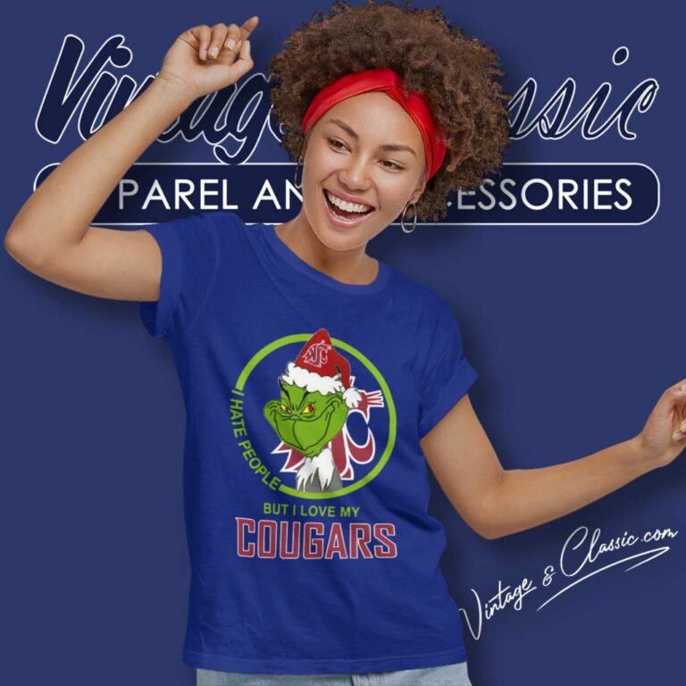 Washington State Cougars Ncaa Christmas Grinch Shirt I Hate People But I Love My Cougars Women TShirt 1 Washington State Cougars Ncaa Christmas Grinch Shirt I Hate People But I Love My Cougars Women TShirt 1