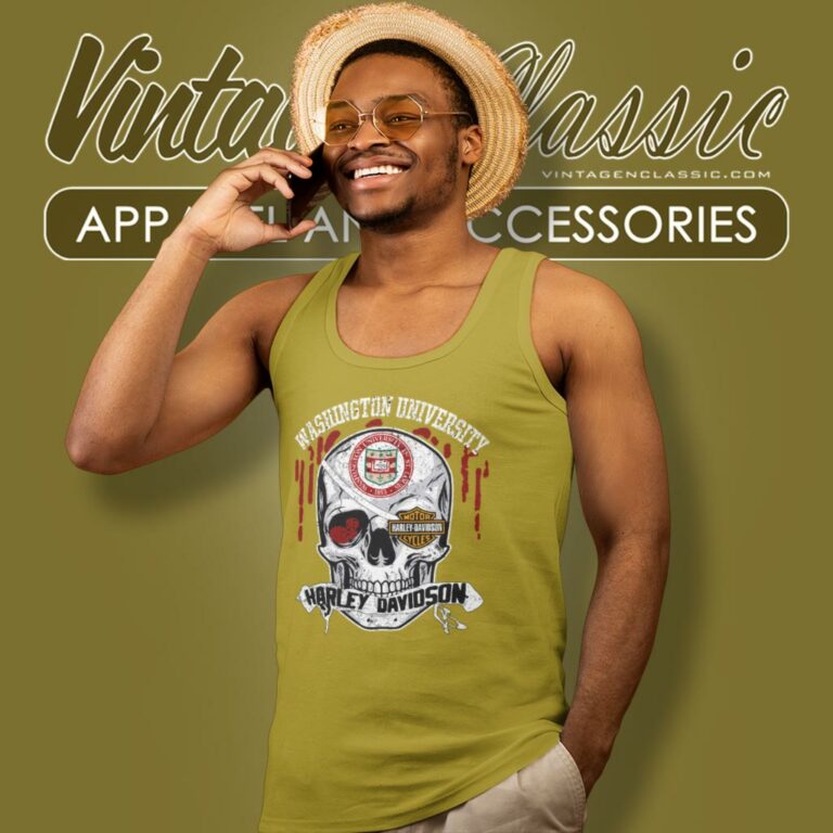 Washington University In St Louis Harley Davidson Skull Tank Top Racerback Washington University In St Louis Harley Davidson Skull Tank Top Racerback
